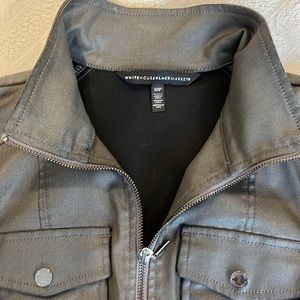 White House Black Market, Coated Moto Jacket, gray 10P
